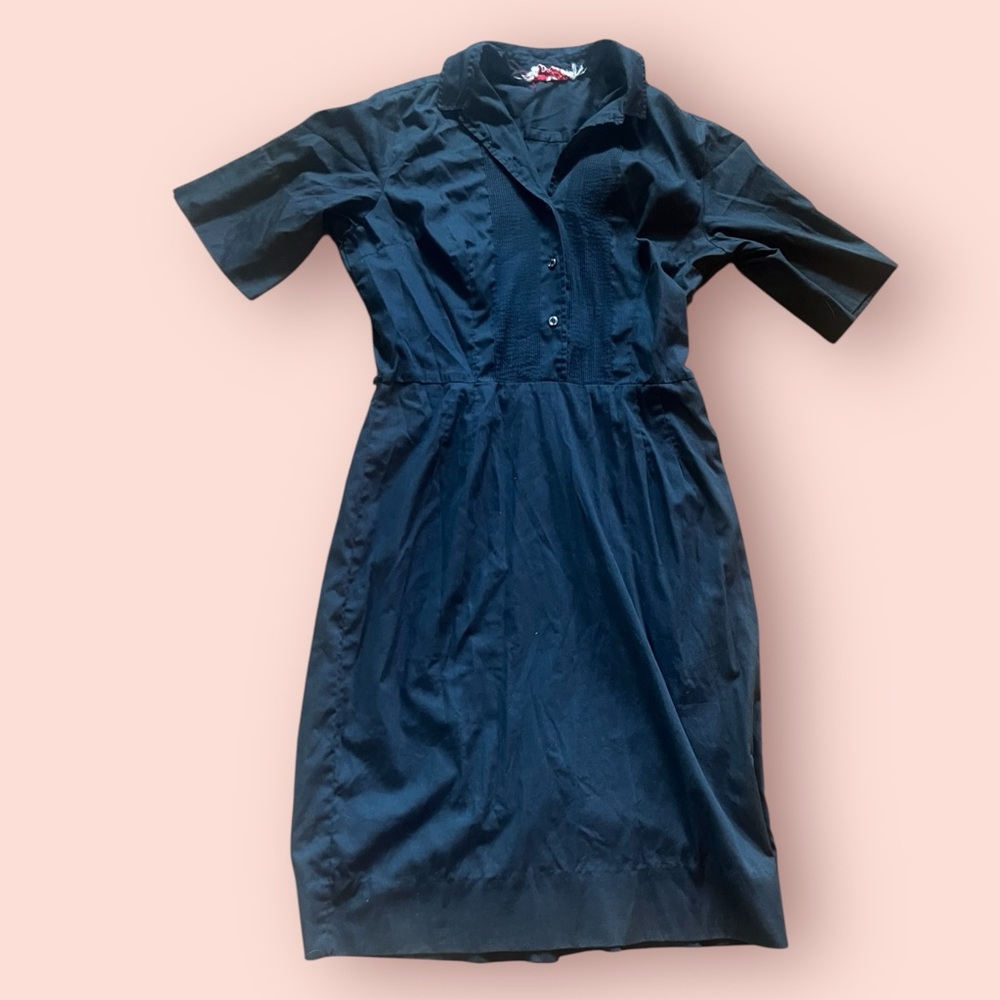 Summer Ready Black Button-Up Dress